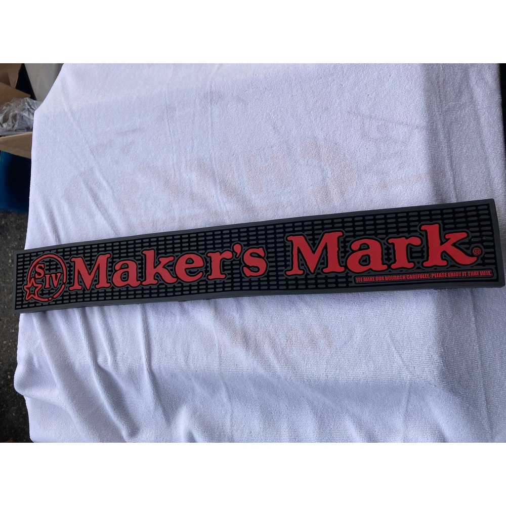 Maker's Mark Bar Rail Drip Mat Black 24" Durable Easy Clean